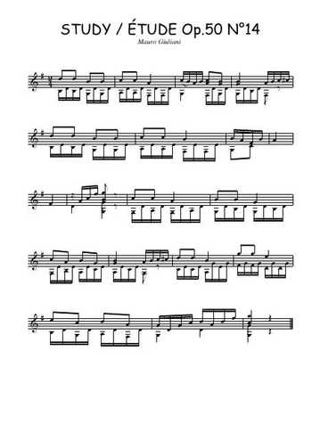 Op.50 Etude N°14 Partitions gratuites